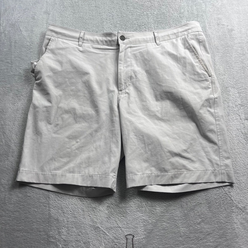 Faherty All Day Shorts Mens 38 Light Gray Hybrid Stretch Chino Flat Front